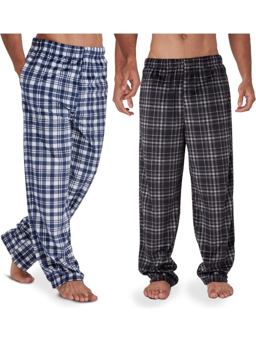 Cozy Fleece Pajama Pants for Men, 2-Pack Lounge Sleepwear with Pockets